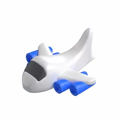 3D Plane With Front Window And Four Jet Engines Model 3D Graphic