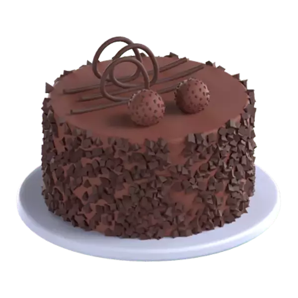 Cake With Chocolate Granule 3D Graphic