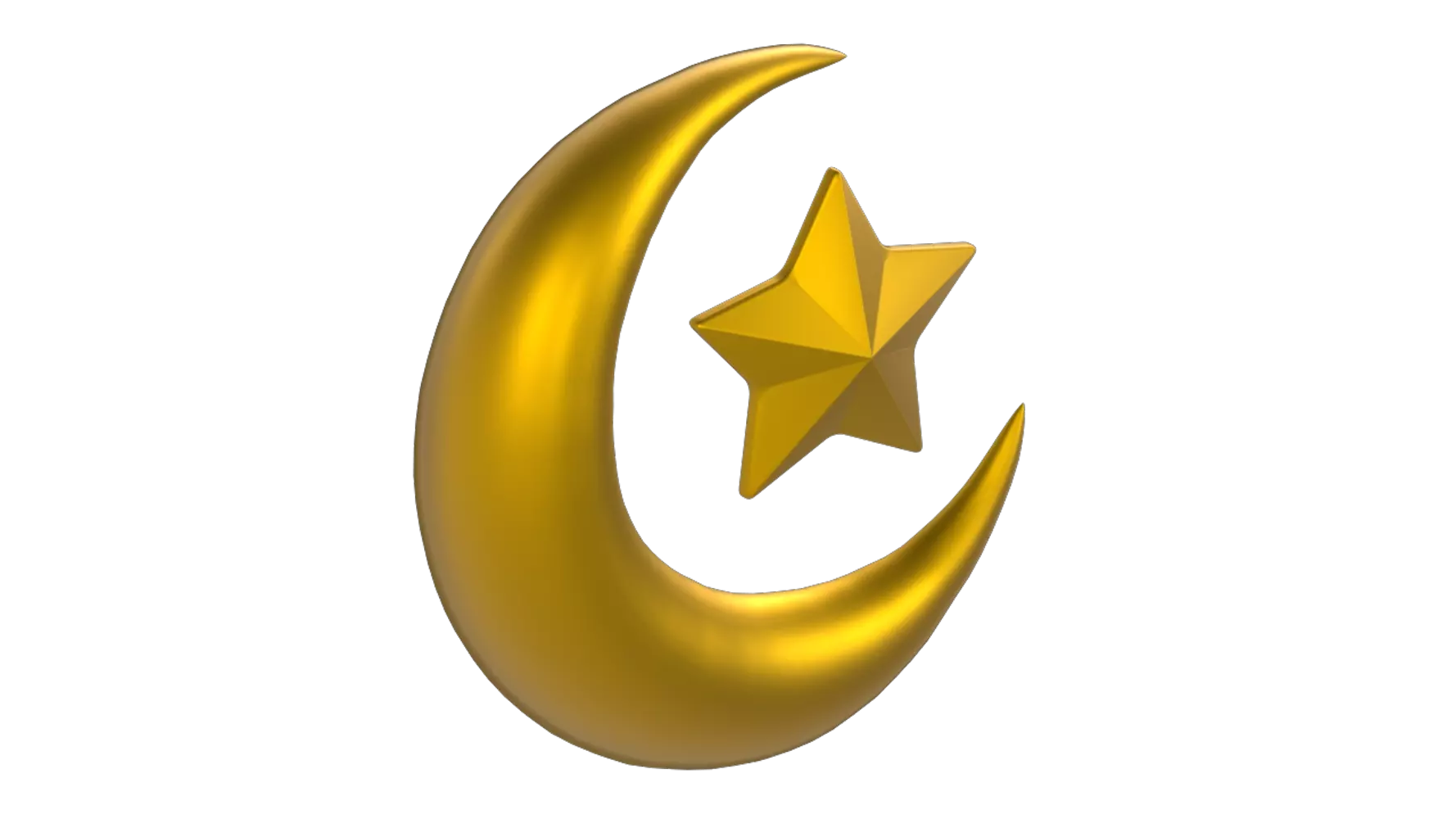 Crescent And Star 3D Graphic