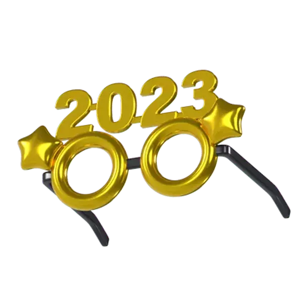 New Year Glasses 3D Graphic