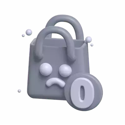 Empty Cart 3D Icon Model For UI 3D Graphic