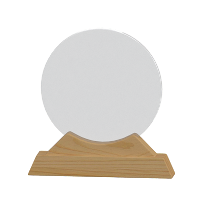 3D Round Glass Award On Wooden Plaque Model 3D Graphic