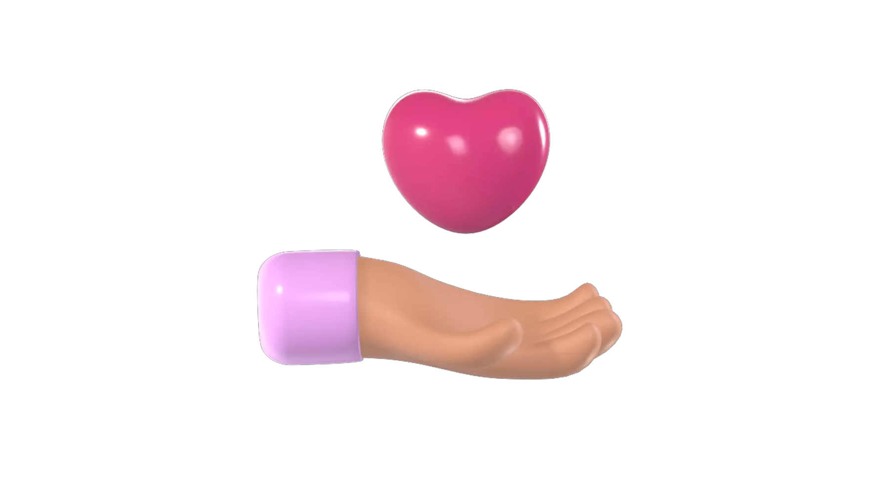 Hand And Heart 3D Graphic