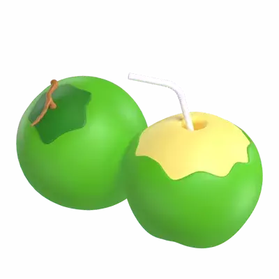 Coconut Water 3D Graphic