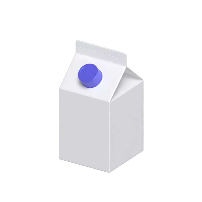 3D Small Milk Packaging With Cap