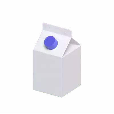 3D Small Milk Packaging With Cap 3D Graphic