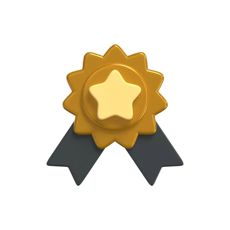Star Badge 3D Icon Model For Awardee 3D Graphic