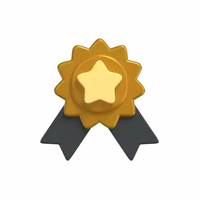 Star Badge 3D Icon Model For Awardee 3D Graphic