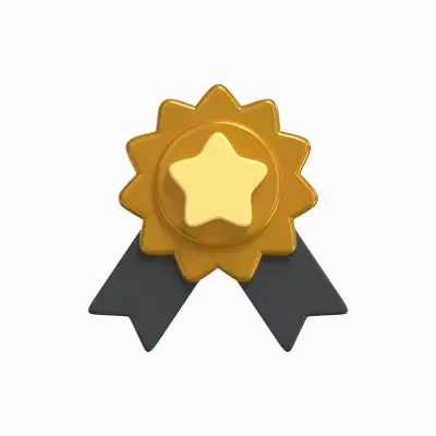 Star Badge 3D Icon Modell für Preisträger 3D Graphic