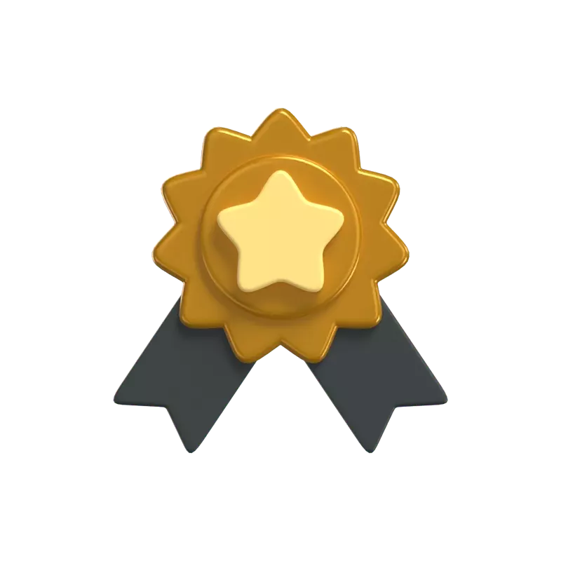 Star Badge 3D Icon Modell für Preisträger 3D Graphic