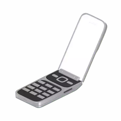 Old Folding Phone 3D Graphic