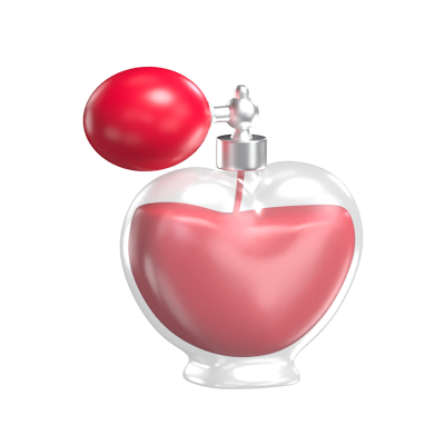 Heart Shaped Perfume 3D Illustration For Valentine's Day 3D Graphic