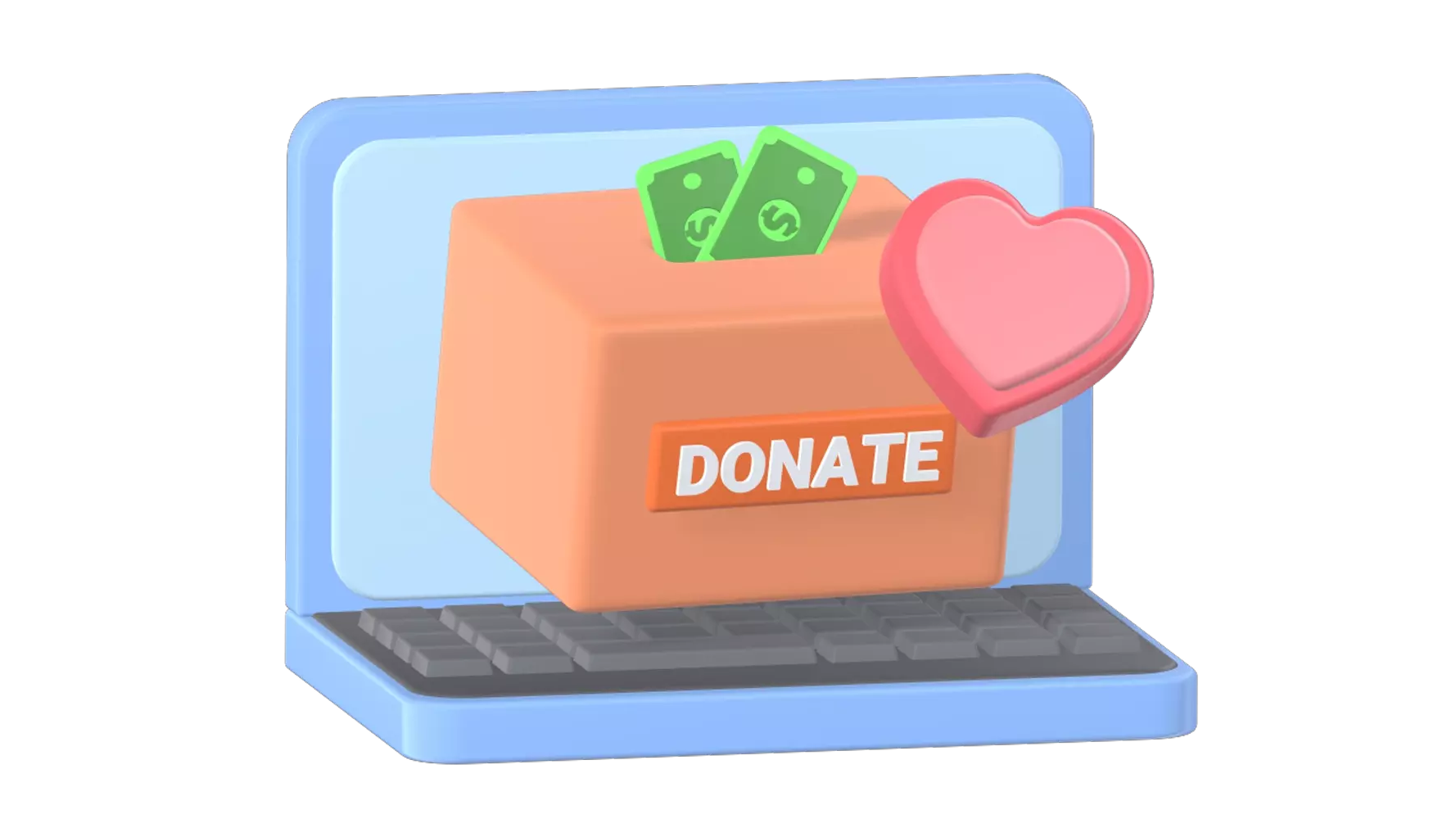 Online Donation 3D Graphic