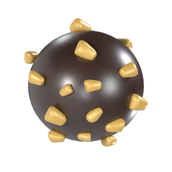 Chocolate Ball With Cashew Nuts 3D Graphic
