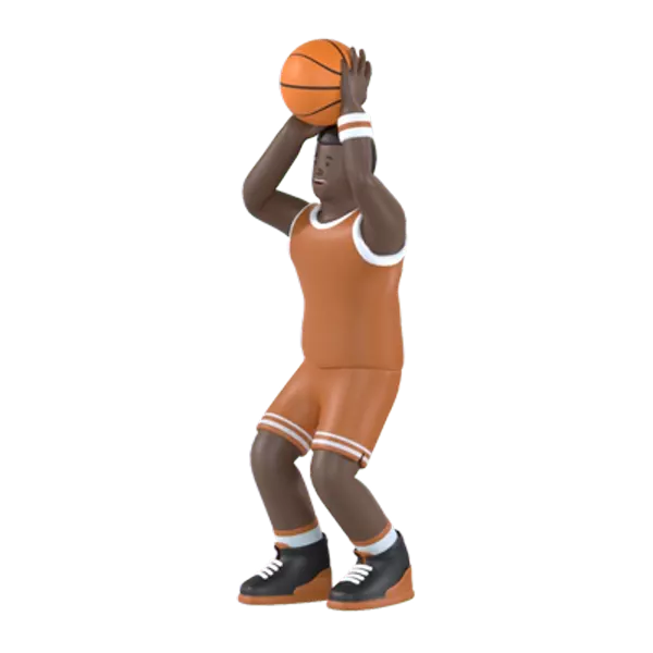 Basket Player Throwing 3D Graphic