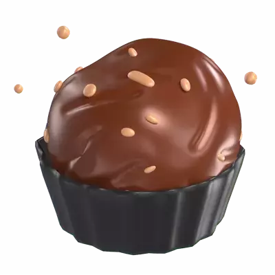 Chocolate Truffle 3D Graphic