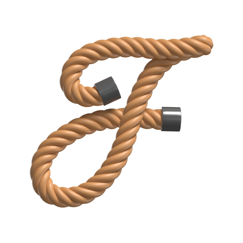 F  Letter 3D Shape Rope Text 3D Graphic