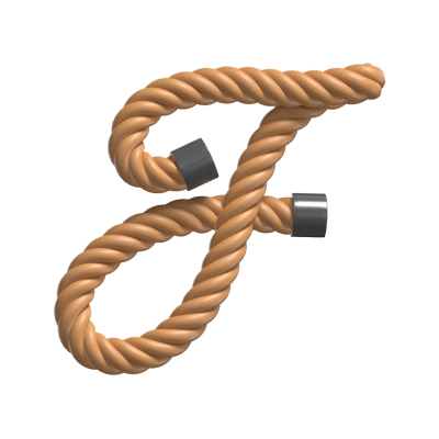 F  Letter 3D Shape Rope Text 3D Graphic