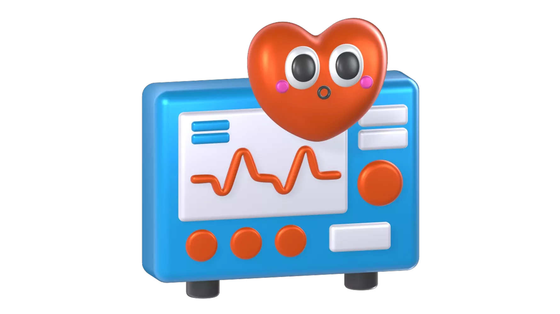 Heart Rate Monitor 3D Graphic