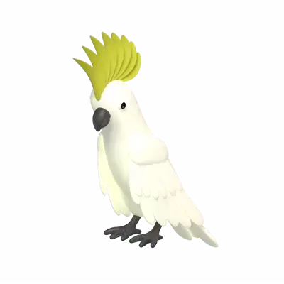 Sulphur Crested Cockatoo 3D Graphic