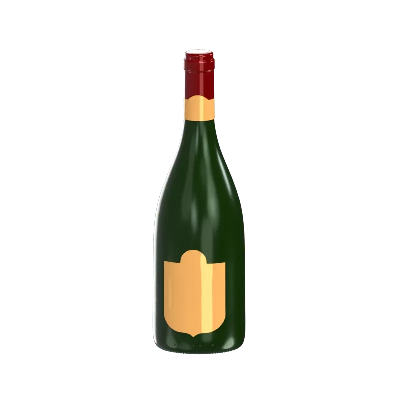 Elegant 3D Wine Bottle For Celebration 3D Graphic