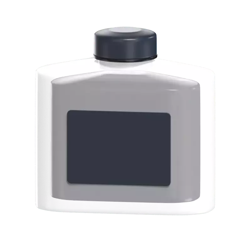 3D Ink Bottle Model Quill's Inkwell 3D Graphic