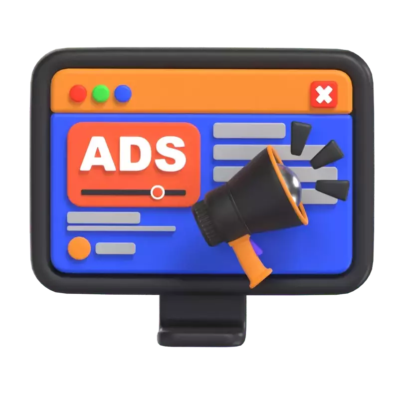 Web Ads 3D Graphic
