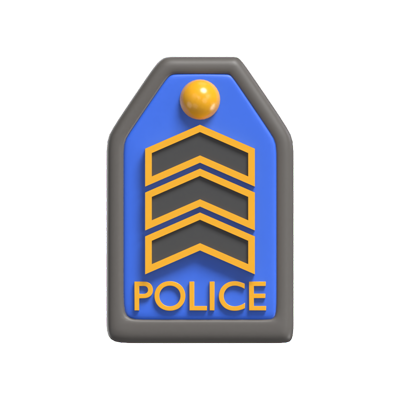 drei block polizei 3d icon 3D Graphic