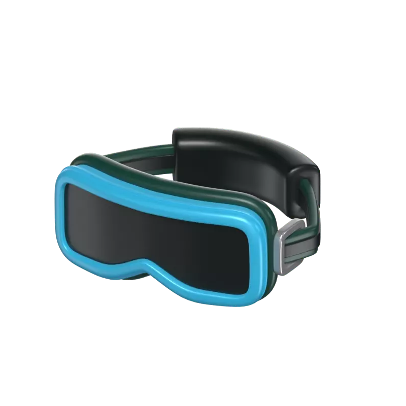 A Ski Goggle With Head Strap 3D Icon 3D Graphic