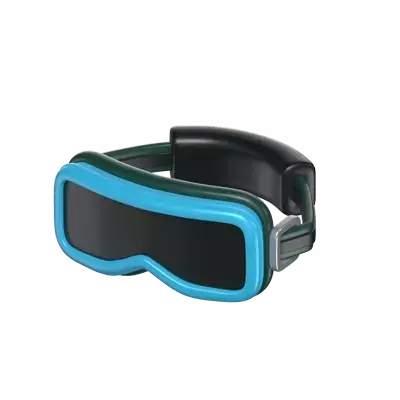 A Ski Goggle With Head Strap 3D Icon 3D Graphic