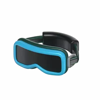 Eine Skibrille mit Kopfband 3D Symbol 3D Graphic