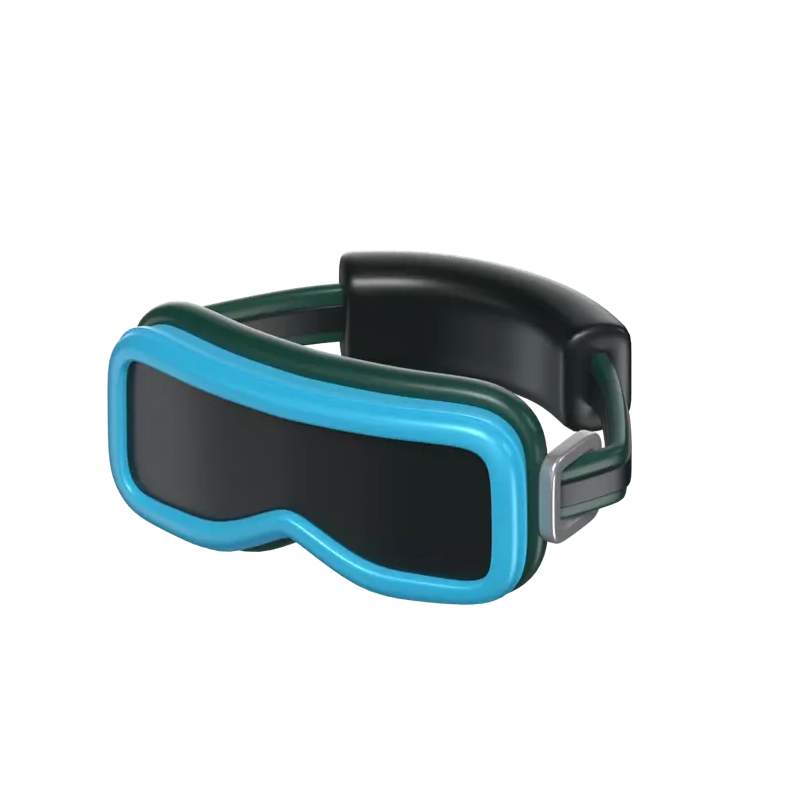 A Ski Goggle With Head Strap 3D Icon