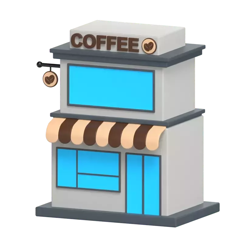 コーヒーショップ 3D Graphic