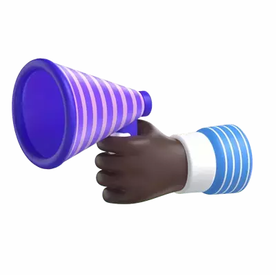 Hand Hold Megaphone 3D Graphic