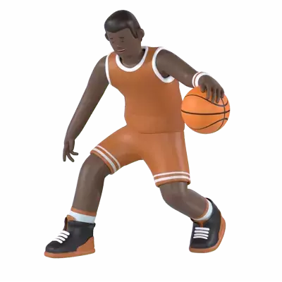 Basket Player Dribbling 3D Graphic