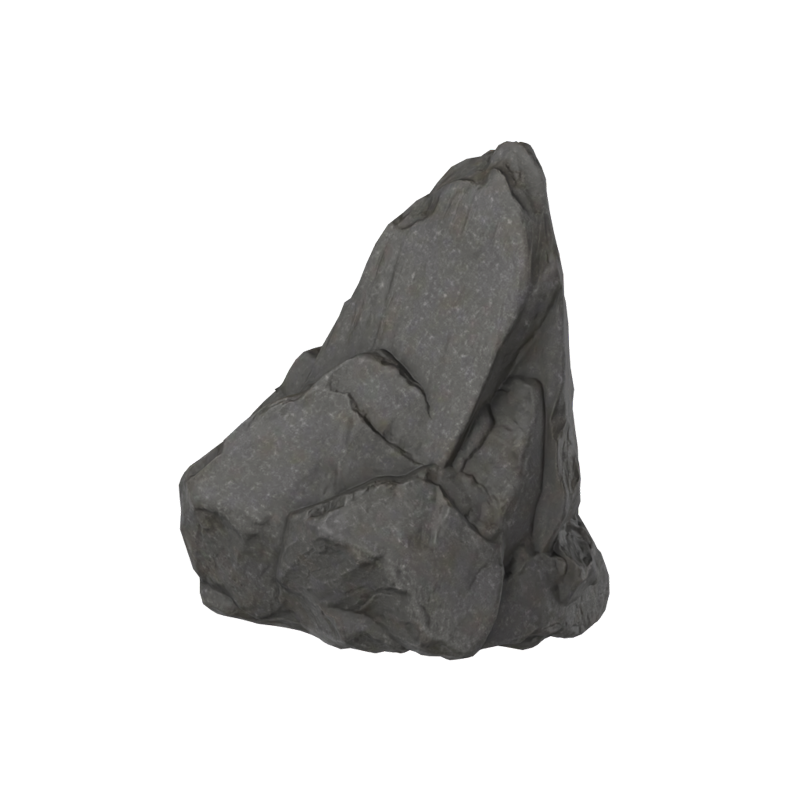 Realistic Rock 3D Model With Broad Base And Triangular Peak 3D Graphic