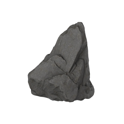 Realistic Rock 3D Model With Broad Base And Triangular Peak 3D Graphic