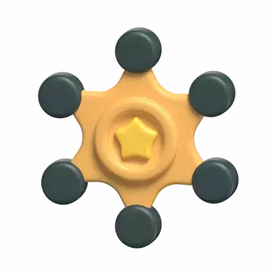 Sheriff Badge With A Star 3D Icon 3D Graphic
