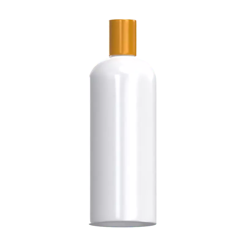 3D Shampoo Bottle Cylindrical Shape And Simple Cap