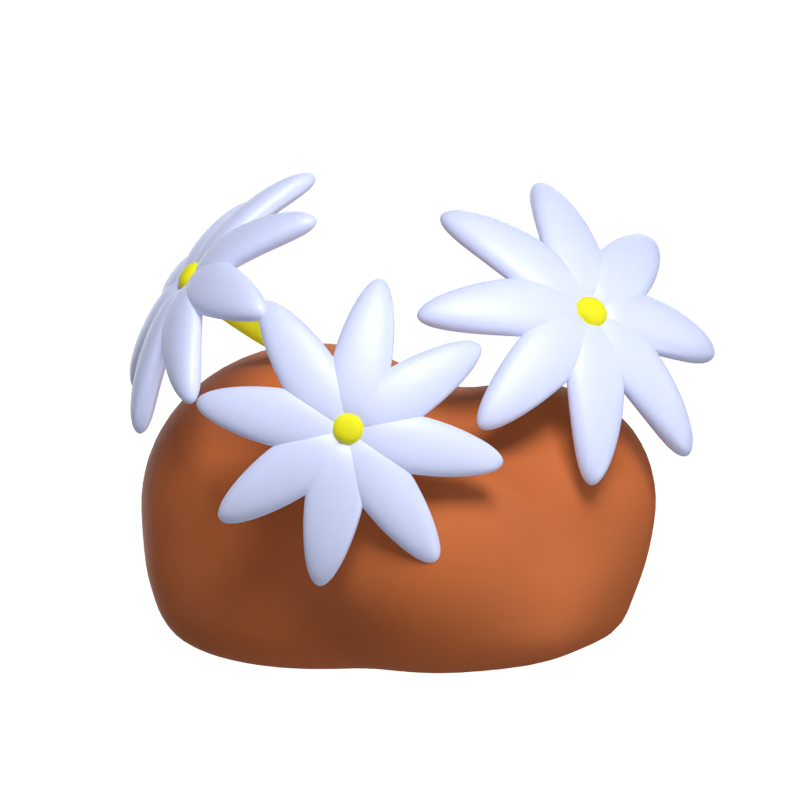 3D Jasmine Flowers With Soil 3D Graphic