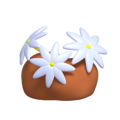 3D Jasmine Flowers With Soil 3D Graphic