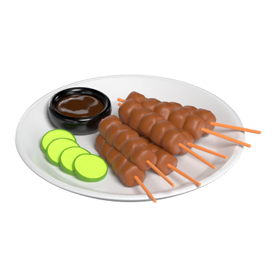 3D Satay Grilled Delight 3D Graphic