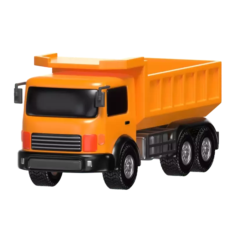 3D Dump Truck Model Heavy Duty Construction Transport 3D Graphic