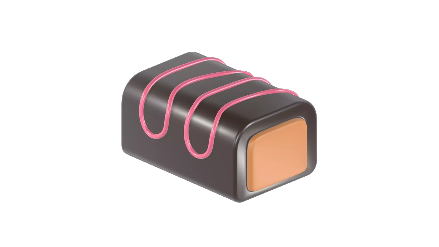 Choco Stick Strawberry Cream & Caramel 3D Graphic
