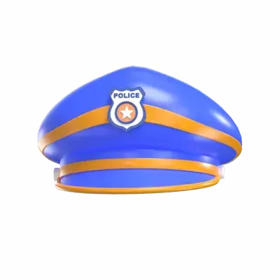 Police Cap 3D Graphic