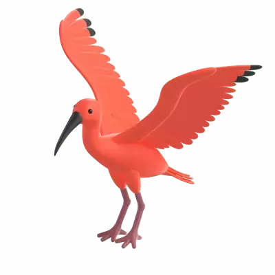 Scarlet Ibis 3D Graphic