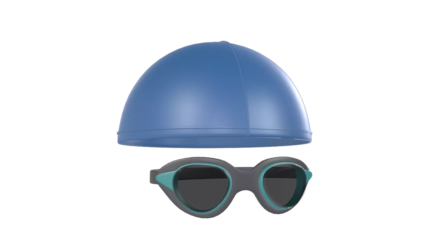 Swimming Hat And Goggles 3D Graphic