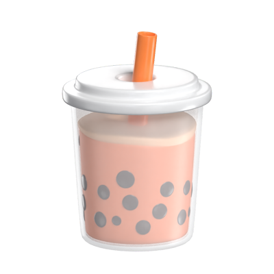 3D Bubble Tea In Takeaway Cup Sweet And Refreshing 3D Graphic