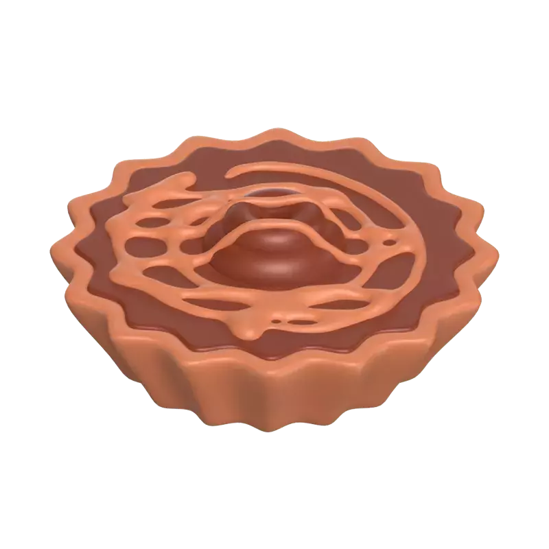 Chocolate Pie With Toppings 3D Model 3D Graphic