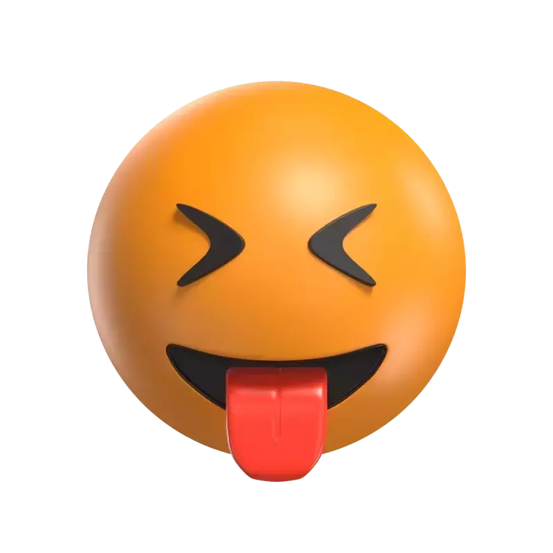 Squinting Face With Tongue 3D Icon 3D Graphic
